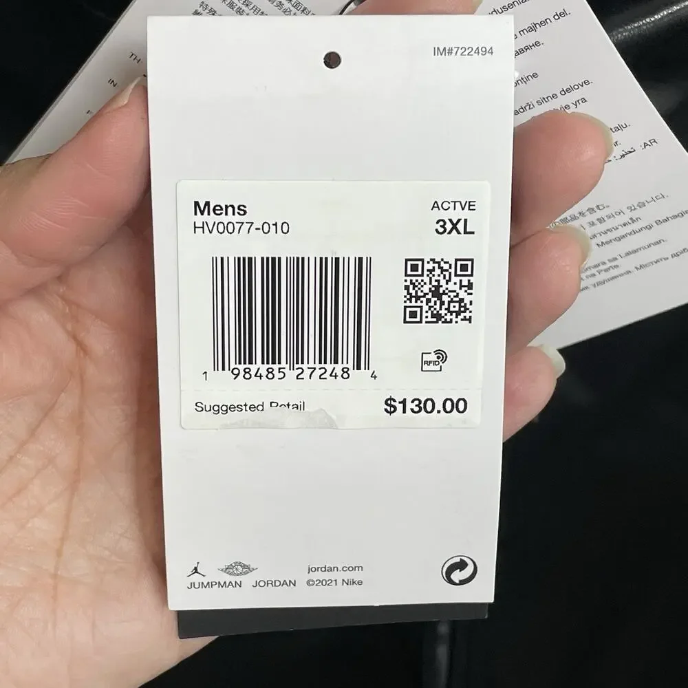 Nike Air Jordan Faux Leather Loose Fit Shorts Black HV0077-010 Size 3XL RARE - Picture 7 of 9